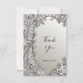 Carte de remerciements moderne orné d'argent (Devant)