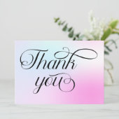 Carte De Remerciements Moderne Pastel Pink Cloud Neuf Baby shower (Debout devant)