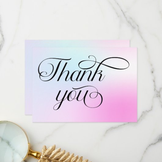 Carte De Remerciements Moderne Pastel Pink Cloud Neuf Baby shower (Devant/Arrière en situation)