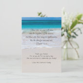 Carte De Remerciements Moderne Pastor Appréciation Plage Scène Scripture (Debout devant)