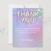 Carte de remerciements moderne Rainbow Parties sci (Devant)
