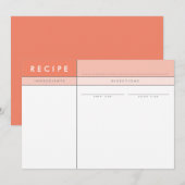 Carte De Remerciements MODERNE RECEPE CARD organisateur bloc orange minim (Devant / Derrière)