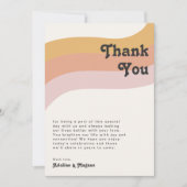 Carte de remerciements moderne Retro 70's Rainbow (Devant)