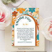 Carte De Remerciements Moderne rétro Élégant brillant Gras Floral Mariage