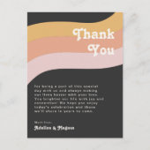 Carte de remerciements moderne Retro Rainbow Dark (Devant)