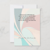 Carte De Remerciements Moderne Retro Super Peach Turquoise & Aqua Mariage (Dos)