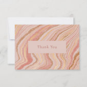 Carte De Remerciements Moderne rose et or Abstrait Élégant (Devant)