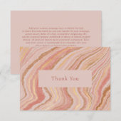 Carte De Remerciements Moderne rose et or Abstrait Élégant (Devant / Derrière)