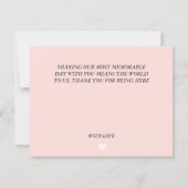 Carte de remerciements moderne rose floral (Dos)