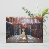 Carte De Remerciements Moderne Rustique Calligraphie Script Mariage photo (Debout devant)