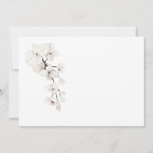 Carte De Remerciements Moderne Sage Vert Orchidées Blanches Baby shower F (Dos)