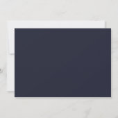 Carte De Remerciements Moderne Script Navy Blue Blush Rose Gold (Dos)