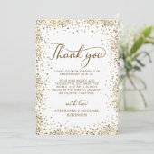 Carte De Remerciements Moderne Script Or Blanc 50e Anniversaire de Mariag (Debout devant)