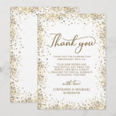Carte De Remerciements Moderne Script Or Blanc 50e Anniversaire de Mariag (Devant / Derrière)