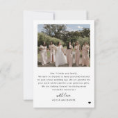 Carte De Remerciements Moderne script simple 4 collage photo mariage (Dos)