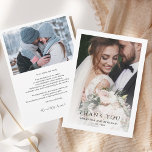 Carte De Remerciements Moderne Simple 2 Photos Mariage<br><div class="desc">Carte de remerciements photo multi-mariage moderne pour vos invités qui se sont présentés pour soutenir et célébrer votre grand jour avec vous. Ajoutez facilement vos photos préférées,  les noms de mariée et mariée,  la date et un message personnalisé et la signature au verso.</div>