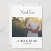 Carte De Remerciements Moderne simple calligraphie Mariage photo (Devant)