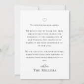 Carte De Remerciements Moderne simple calligraphie Mariage photo (Dos)