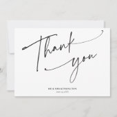 Carte De Remerciements Moderne Simple Calligraphie Script Mariage photo (Devant)