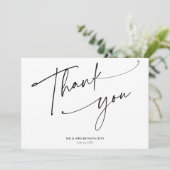 Carte De Remerciements Moderne Simple Calligraphie Script Mariage photo (Debout devant)