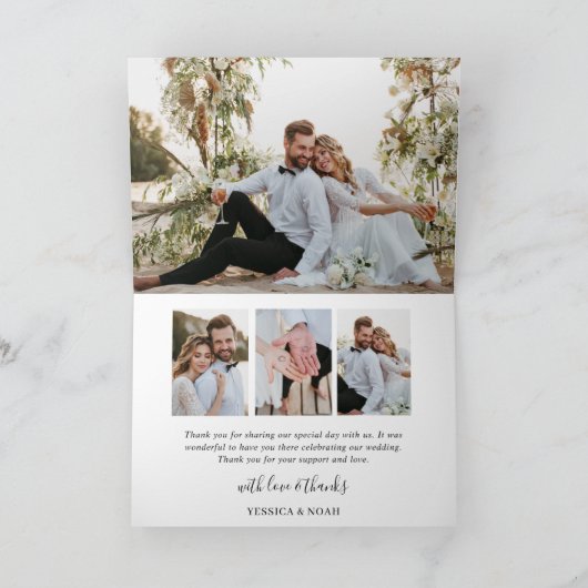 Carte De Remerciements moderne simple mariage Écriture manuscrite Script  (Intérieur)