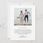 Carte de remerciements moderne simple | Mariage ph (Dos)
