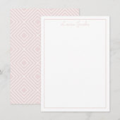 CARTE DE REMERCIEMENTS moderne simple nom rose blu (Devant / Derrière)