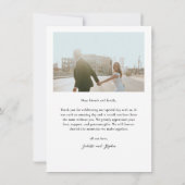 Carte De Remerciements Moderne Simple Script 2 Photo Mariage (Dos)