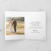 Carte De Remerciements Moderne simple typographie 2 photos mariage (Intérieur)