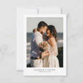 Carte De Remerciements Moderne simple vert foncé avec Mariage photo (Devant)