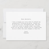 Carte De Remerciements Moderne Simplicité Photo Graduation (Dos)