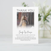 Carte De Remerciements Moderne Simplistic Photo Graduation (Debout devant)