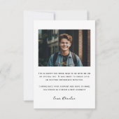 Carte De Remerciements Moderne Typographie simple Diplôme photo (Dos)