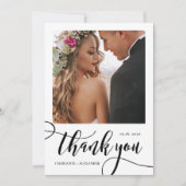 Carte De Remerciements Moderne Whimsical Énorme Script 2 Mariage photo (Devant)