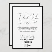 Carte De Remerciements Modeste blanc (Devant / Derrière)