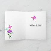 Carte de remerciements modifiable, papillons et fl (Intérieur)