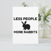 Carte De Remerciements Moins de gens Plus de lapins amusants (Debout devant)