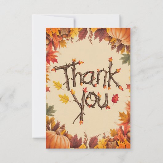 Carte De Remerciements Moisson Maple Automne automne (Devant)