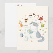 Carte De Remerciements Mon chat, infusion du jour (Devant / Derrière)