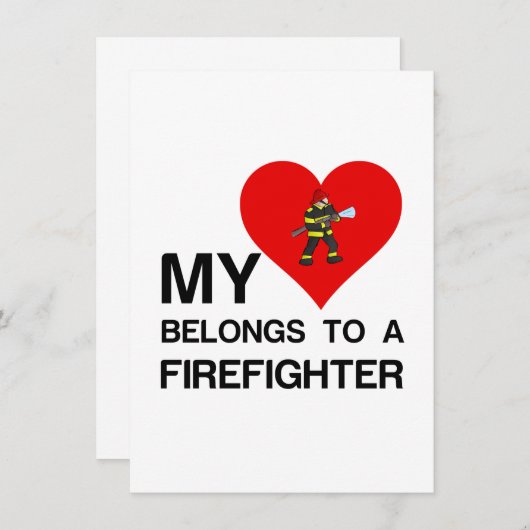 CARTE DE REMERCIEMENTS MON COEUR APPARTIENT À UN COMBATTANT (Devant / Derrière)