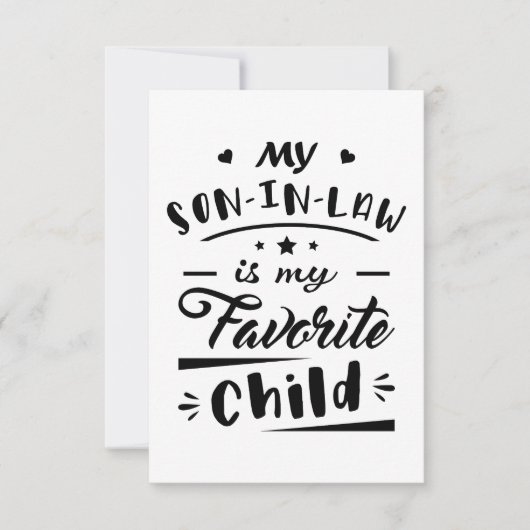 Carte De Remerciements Mon gendre est mon enfant préféré (Devant)