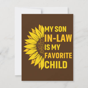 Carte De Remerciements Mon gendre est mon enfant préféré