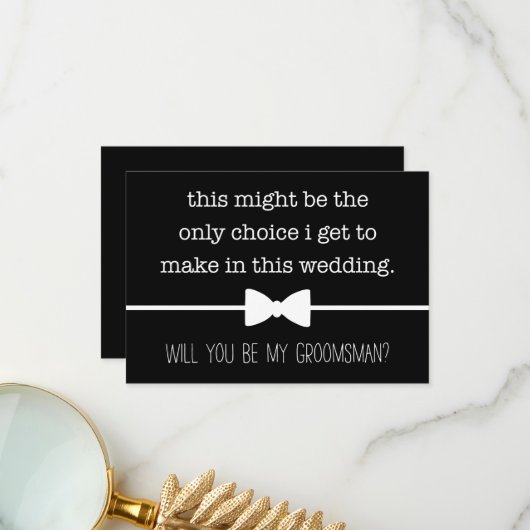 Carte De Remerciements Mon seul choix Funny Groomsman Proposition Card (Devant/Arrière en situation)