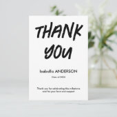 Carte De Remerciements Mondern Black and White Graduation (Debout devant)