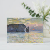 Carte De Remerciements Monet - Le Manneport, Falaise à Etretat, coucher d (Debout devant)