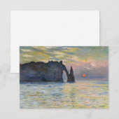Carte De Remerciements Monet - Le Manneport, Falaise à Etretat, coucher d (Devant / Derrière)