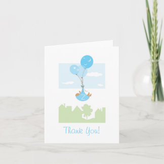 Carte De Remerciements Mongram Ballon Baby Shower Thank You Card
