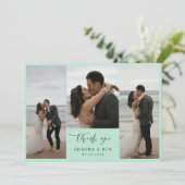 Carte De Remerciements Monnaie de glace Linked Back 3 Photos Mariage Merc (Debout devant)