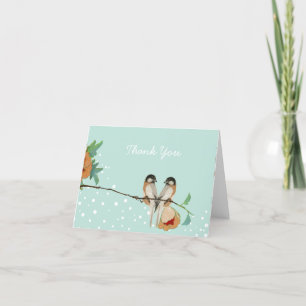 Carte De Remerciements Monnaie Inséparable vintage de fleurs de cerisier