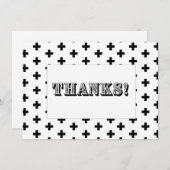 Carte de remerciements monochromatique - Carte pla (Devant / Derrière)